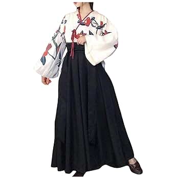 Amazon.co.jp: Chilbrisad 大正ロマン 袴 和服 着物 ドレス 花柄